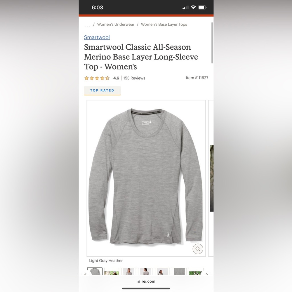 Smartwool Classic Long Sleeve Base Layer